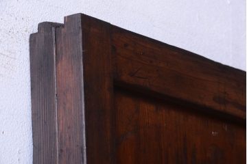 大正ロマン　古い木の当時物色ガラス入りガラス帯戸2枚セット