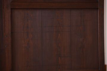 大正ロマン　古い木の当時物色ガラス入りガラス帯戸2枚セット