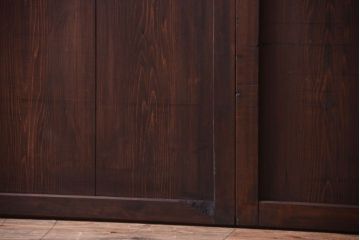 大正ロマン　古い木の当時物色ガラス入りガラス帯戸2枚セット