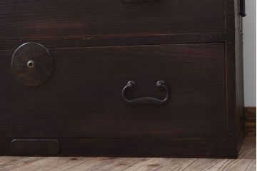 アンティーク家具　古民具・骨董　銅金具!総桐材の衣装箪笥ローボード(時代箪笥、桐箪笥、桐たんす)