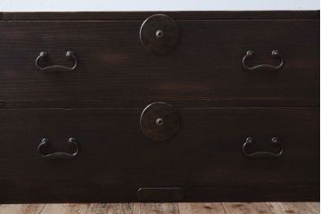 アンティーク家具　古民具・骨董　銅金具!総桐材の衣装箪笥ローボード(時代箪笥、桐箪笥、桐たんす)