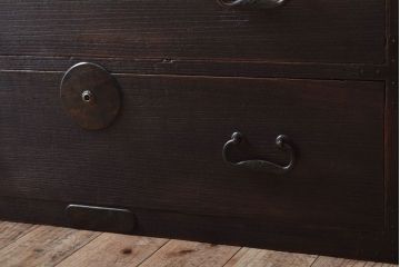 アンティーク家具　古民具・骨董　銅金具!総桐材の衣装箪笥ローボード(時代箪笥、桐箪笥、桐たんす)