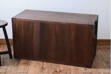 アンティーク家具　古民具・骨董　銅金具!総桐材の衣装箪笥ローボード(時代箪笥、桐箪笥、桐たんす)