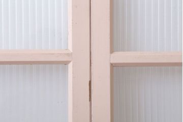 昭和レトロ　モールガラス入りの引き戸2枚セット(ガラス戸・窓)