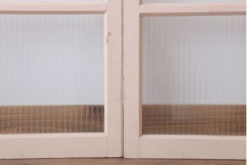 昭和レトロ　モールガラス入りの引き戸2枚セット(ガラス戸・窓)