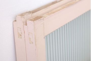 昭和レトロ　モールガラス入りの引き戸2枚セット(ガラス戸・窓)