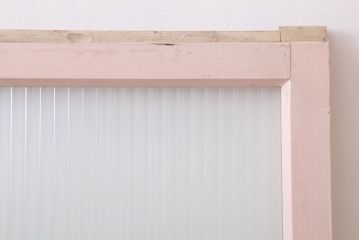 昭和レトロ　モールガラス入りの引き戸2枚セット(ガラス戸・窓)