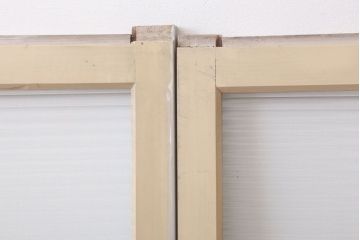 昭和レトロ　モールガラス入りの引き戸2枚セット(ガラス戸・窓)(3)