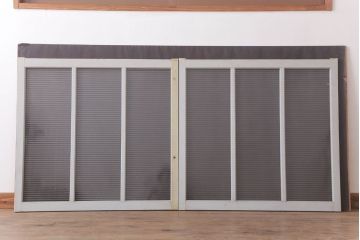 昭和レトロ　モールガラス入りの引き戸2枚セット(窓)