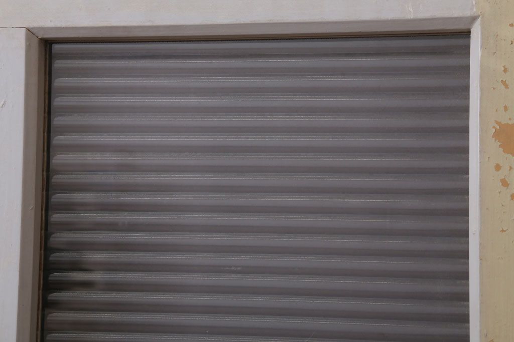 昭和レトロ　モールガラス入りの引き戸2枚セット(窓)