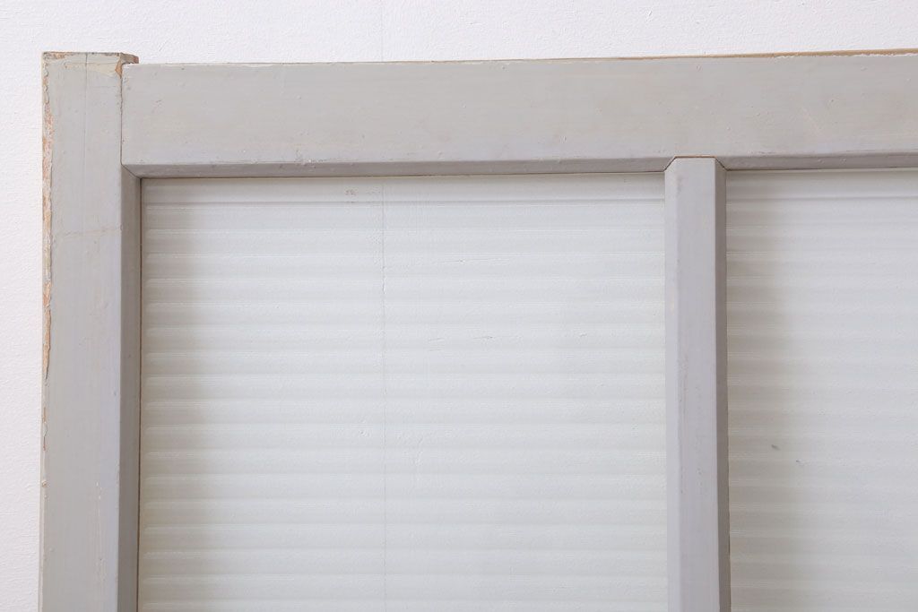 昭和レトロ　モールガラス入りの引き戸2枚セット(窓)