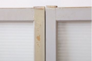 昭和レトロ　モールガラス入りの引き戸2枚セット(窓)