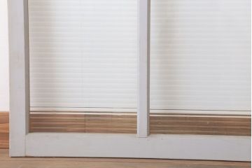 昭和レトロ　モールガラス入りの引き戸2枚セット(窓)