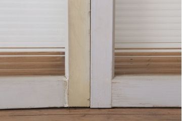 昭和レトロ　モールガラス入りの引き戸2枚セット(窓)