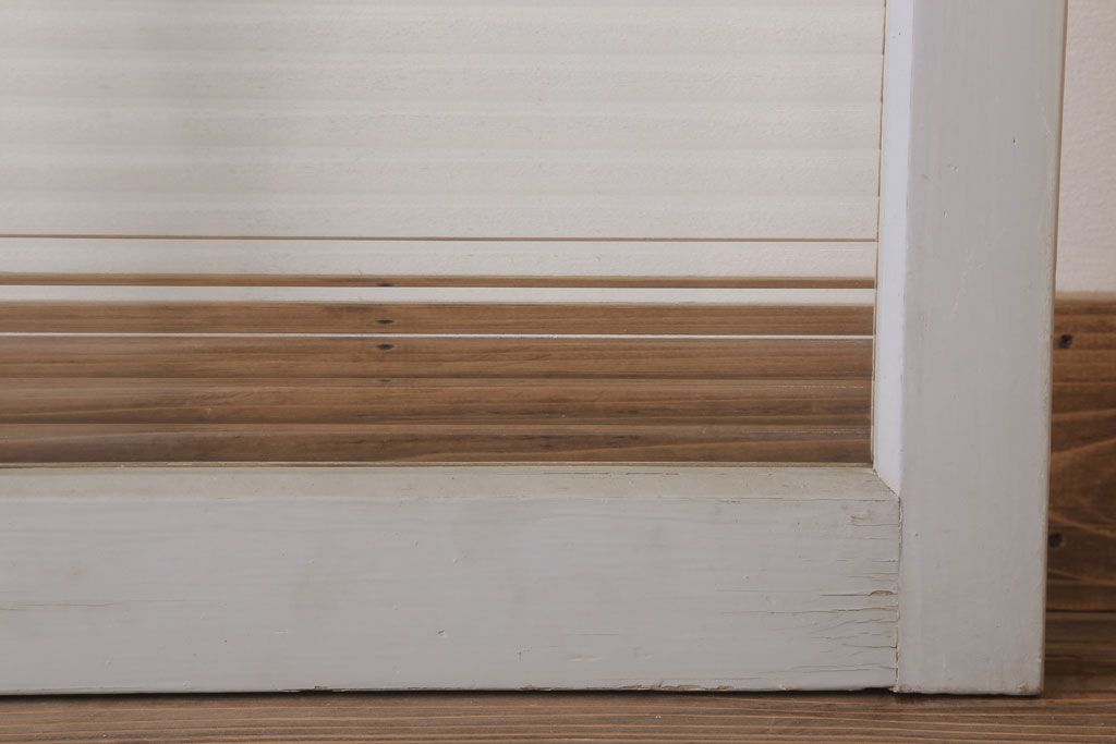 昭和レトロ　モールガラス入りの引き戸2枚セット(窓)