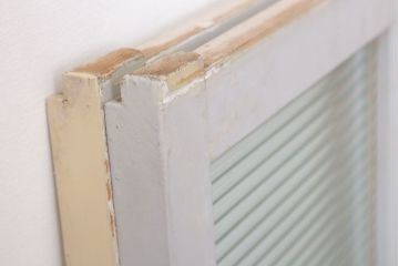 昭和レトロ　モールガラス入りの引き戸2枚セット(窓)