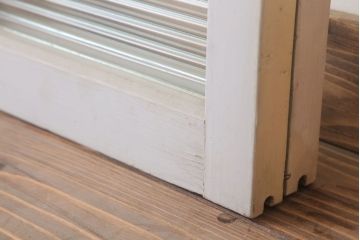 昭和レトロ　モールガラス入りの引き戸2枚セット(窓)