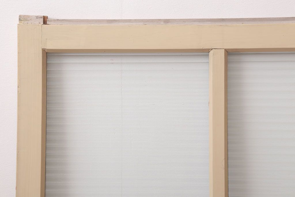 昭和レトロ　モールガラス入りの引き戸2枚セット(窓)
