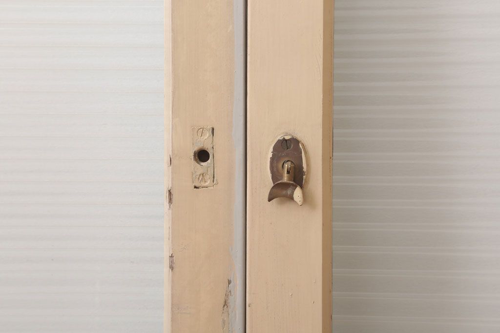 昭和レトロ　モールガラス入りの引き戸2枚セット(窓)