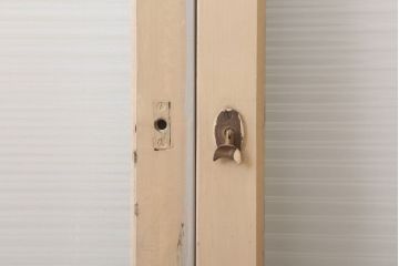 昭和レトロ　モールガラス入りの引き戸2枚セット(窓)