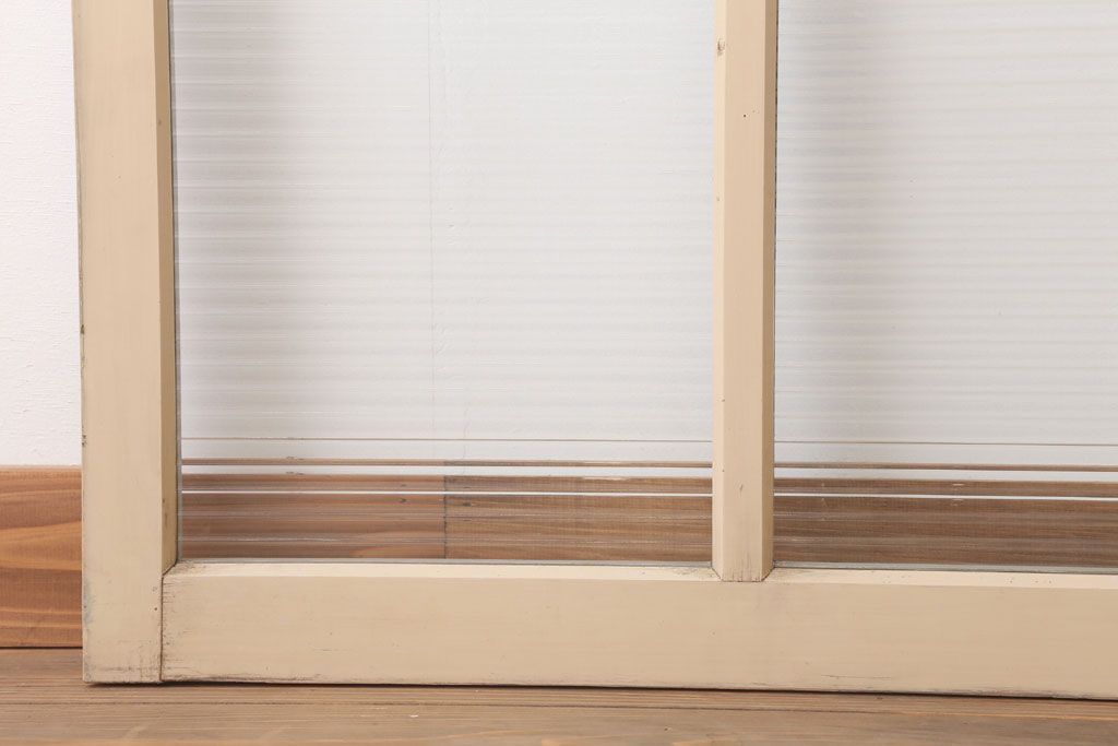 昭和レトロ　モールガラス入りの引き戸2枚セット(窓)