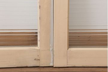 昭和レトロ　モールガラス入りの引き戸2枚セット(窓)
