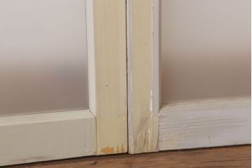 昭和レトロ　すりガラス入りの引き戸2枚セット(窓)