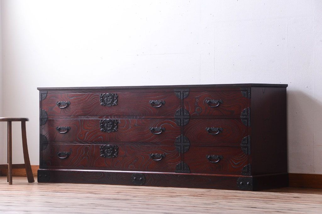 中古　筑後民芸家具　箪笥ローチェスト(ローボード)