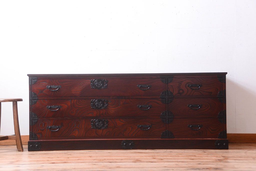 中古　筑後民芸家具　箪笥ローチェスト(ローボード)