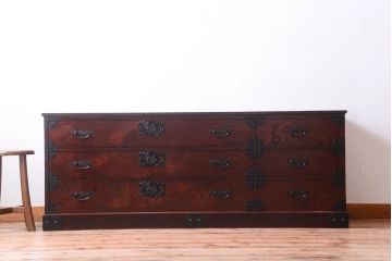 中古　筑後民芸家具　箪笥ローチェスト(ローボード)