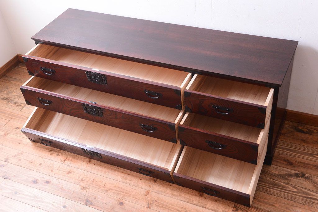 中古　筑後民芸家具　箪笥ローチェスト(ローボード)