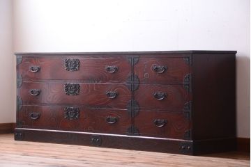 中古　筑後民芸家具　箪笥ローチェスト(ローボード)