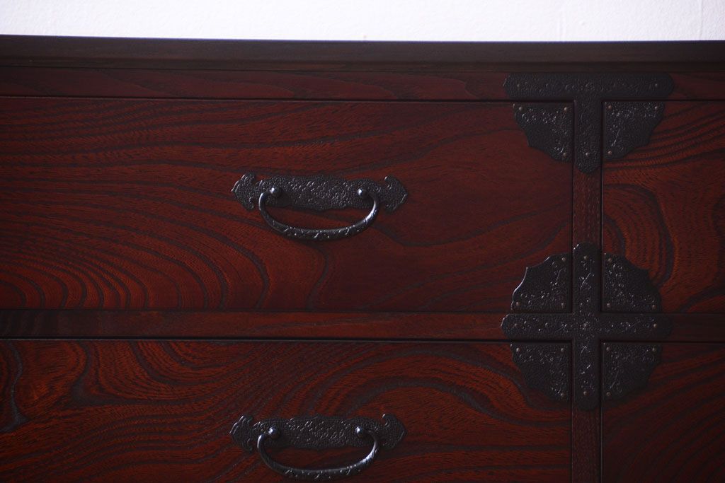 中古　筑後民芸家具　箪笥ローチェスト(ローボード)