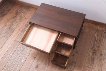 レトロ家具　昭和レトロ　古い欅材の片袖文机