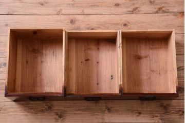 アンティーク家具　古民具・骨董　明治　前面欅材の古い米沢帳場小箪笥