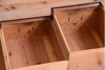 アンティーク家具　古民具・骨董　明治　前面欅材の古い米沢帳場小箪笥