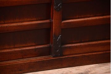 アンティーク家具　古民具・骨董　明治　前面欅材の古い米沢帳場小箪笥