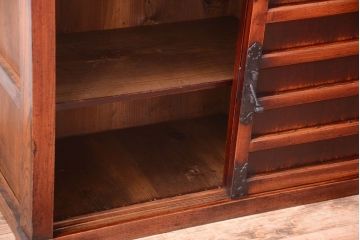 アンティーク家具　古民具・骨董　明治　前面欅材の古い米沢帳場小箪笥