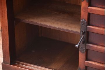 アンティーク家具　古民具・骨董　明治　前面欅材の古い米沢帳場小箪笥