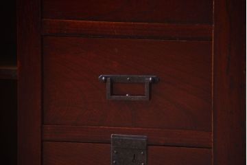 アンティーク家具　古民具・骨董　明治　前面欅材の古い米沢帳場小箪笥