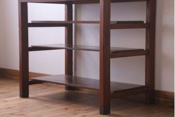 レトロ家具　昭和レトロ　棚・引き出し付き!古い木製の平机(デスク・作業台)