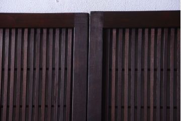 古民具・骨董　裏障子付き!上質なアンティーク格子戸3枚セット
