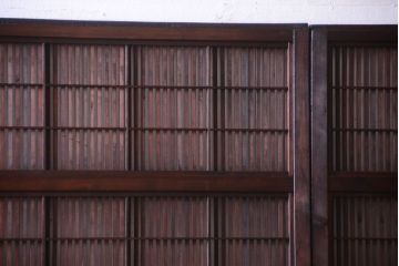 古民具・骨董　裏障子付き!上質なアンティーク格子戸3枚セット