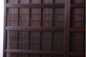 古民具・骨董　裏障子付き!上質なアンティーク格子戸3枚セット