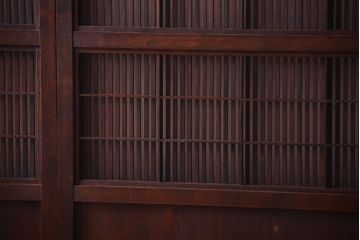 古民具・骨董　裏障子付き!上質なアンティーク格子戸3枚セット
