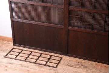 古民具・骨董　裏障子付き!上質なアンティーク格子戸3枚セット