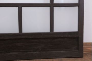 和製アンティーク　すり・ダイヤガラス入り!古い木のモダンなガラス引き戸