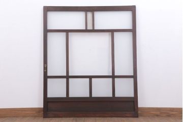 和製アンティーク　すり・ダイヤガラス入り!古い木のモダンなガラス引き戸