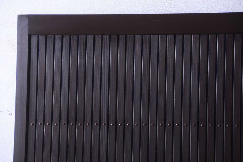 古民具・骨董　明治〜大正　古い木の高級平格子戸2枚セット