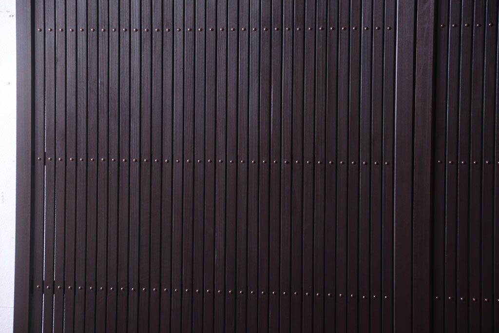 古民具・骨董　明治〜大正　古い木の高級平格子戸2枚セット